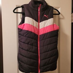 Puma Black and Pink Quilted Vest